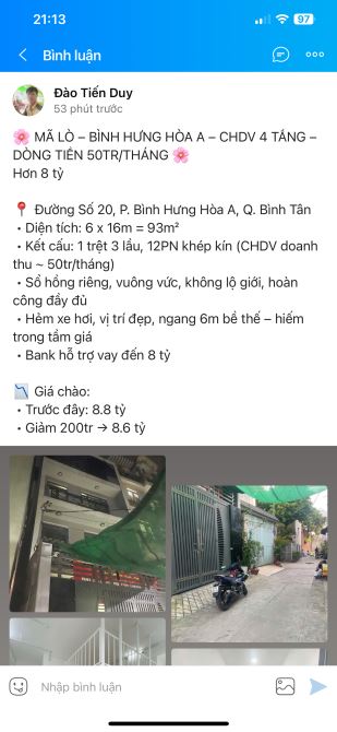 Phan Huy Ích - 2 mặt tiền HXH - Ngay Emart Giáp Tân Bình - 50m2 - Hơn 3 tỷ - 1