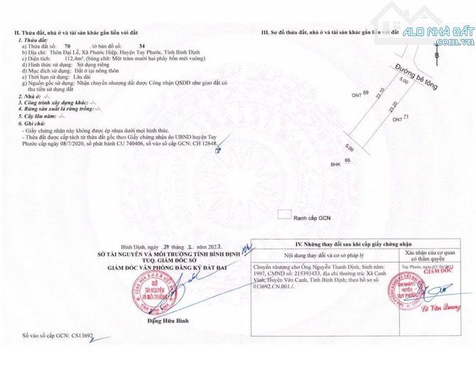 Bán đất thổ cư gần tháp Bánh ít, Tuy Phước, Bình Định - 1