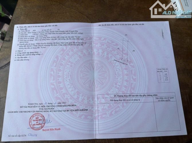 Bán đất Diên Điền thôn Trung 2 hẻm đường Bầu Dài - gần Hương Lộ 5 đi Am Chúa - 5