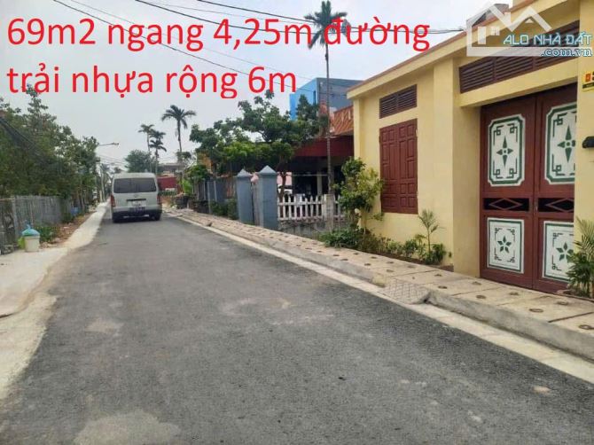Mặt đường Đức Thắng.Đồ Sơn 69m2 ngang 4,25m  trải nhựa rộng 6m,dân cư đông đúc giá 1,6x tỷ