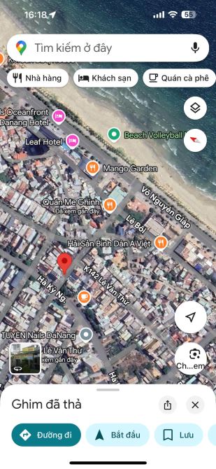 Bán đất mặt tiền đường Lê Văn Thứ DT 141m ngang 6,9m Thông Võ Nguyên Giáp gần Biển