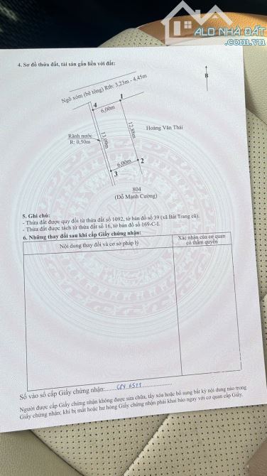 BÁN ĐẤT GIÁ RẺ,QUÁ CẦN TIỀN NÊN BÁN LÔ ĐẤT ĐẸP, NGANG 6M,OTO VÀO NHÀ,BÁT TRANG AN LÃO