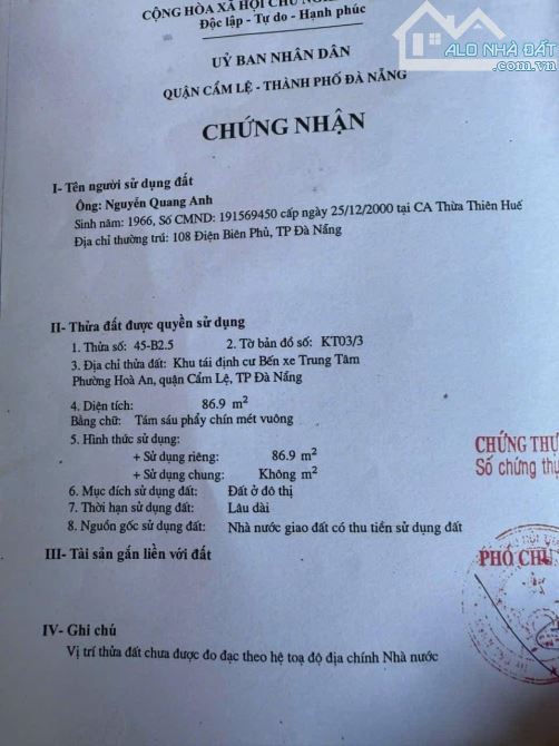 (HIẾM)Bán đất kèm dãy trọ MT đường Vũ Trọng Hoàng bên cạnh bến xe Trung Tâm Đà Nẵng
