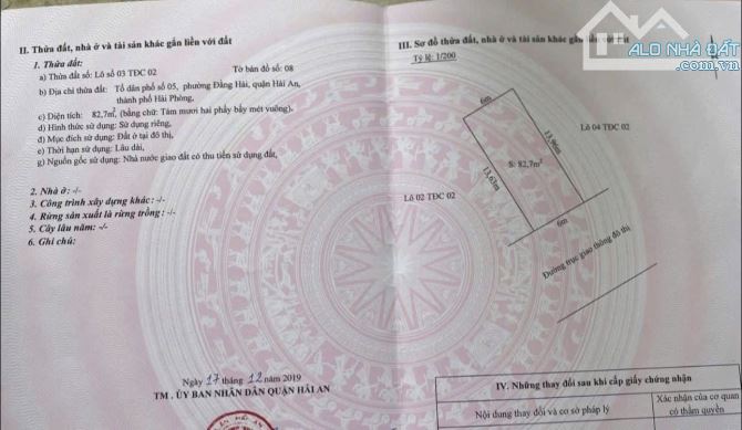 ĐẤT MẶT ĐƯỜNG BÙI VIỆN GIÁ 63 triệu/m quận Hải An - 1