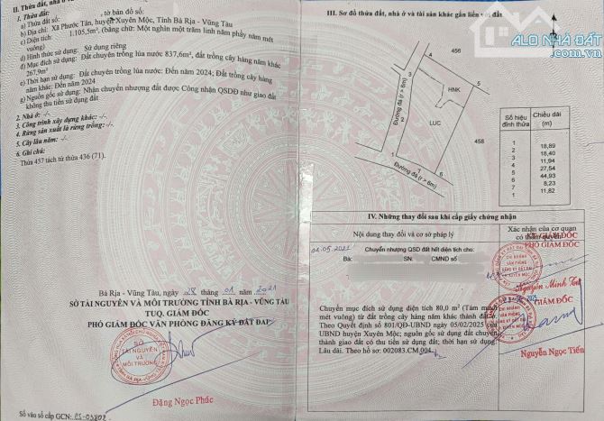 Chính chủ bán lô đất Phước Tân, Xuyên Mộc, 2 mặt tiền đường nhựa, giá ưu đãi 5,5 tỷ - 1