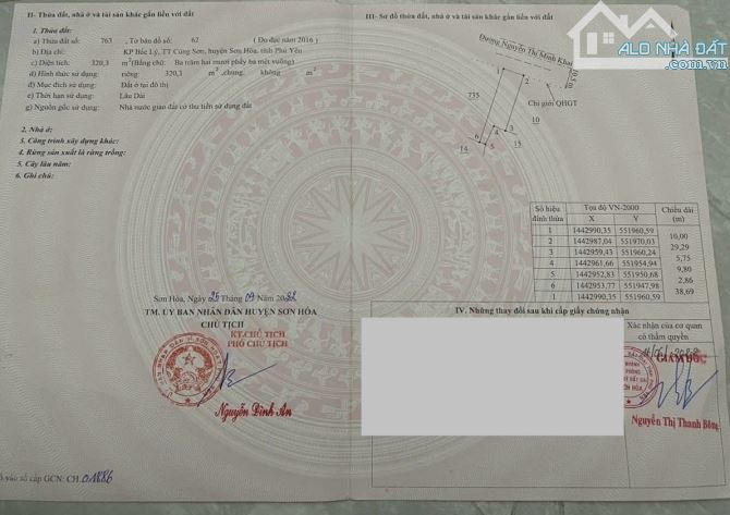 Chính chủ bán đất mặt tiền Nguyễn Thị Minh Khai, Sơn Hòa; 320m2 đất thổ cư, giá 950 TRIỆU - 1