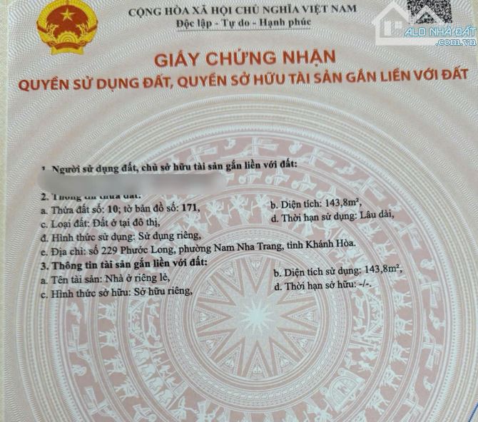 Nhà cấp 4 đường Phước Long rộng 20m - NAM NHA TRANG, DT 144mv ngang 6, kinh doanh tốt - 1