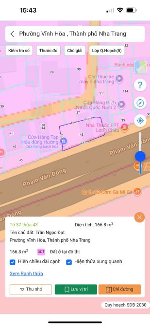 Lô đất cực đẹp mặt tiền Phạm Văn Đồng, Bắc Nha Trang - 166,8m² ngang 18m - 1