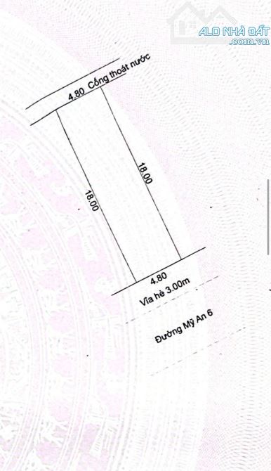 ĐẤT MẶT TIỀN MỸ AN 6 -  4,8MX18M, 86M2 - 1