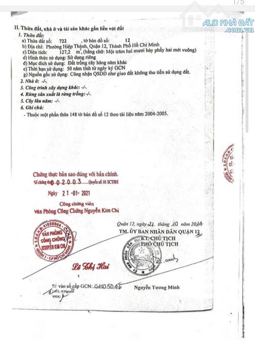 LÔ ĐẤT (5.35x25.6) 2 MẶT TIỀN HIỆP THÀNH 13, Q12 – GIÁ CHỈ 5.5 TỶ - 1