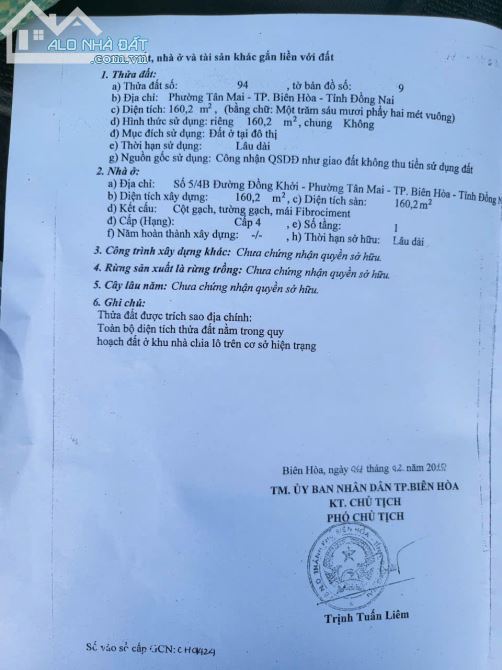 CHÍNH CHỦ BÁN NHÀ C4 MT ĐƯỜNG ĐỒNG KHỞI, TÂN MAI (CŨ), TP BIÊN HÒA - 1