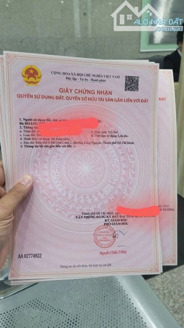 Bán đất đã có sổ hồng , DT : 5×19 lộ giới 13m giá 1,2T - 2