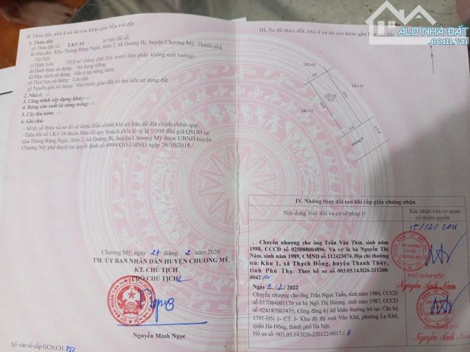 Chính chủ cần tiền bán lô đất tại vị trí  đất đầu giá quảng bị Chương Mỹ - 2