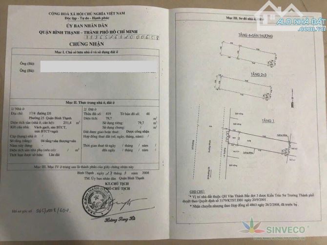 Bán nhà HXH 17/4 Đường D5, P25, Bình Thạnh DT 4x24m, nhà 4 tầng vuông vức, 15.5 tỷ - 2