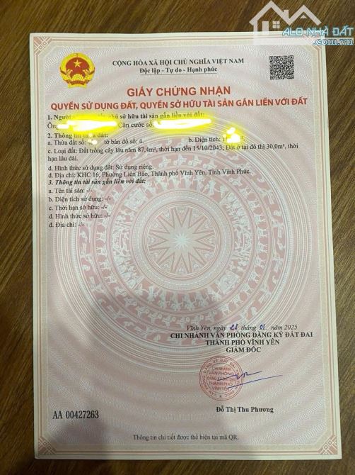 Bán lô đất khu hành chính 16, Làng Bầu, Liên Bảo, Vĩnh Yên - 2