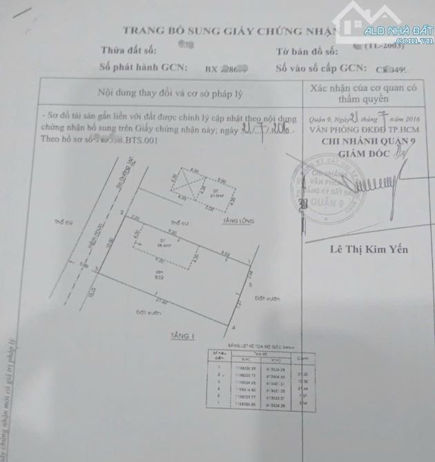 Bán nhà C4 diện tích đất 212.8m2. Chỉ 56 triệu/m2. Hẻm xe hơi đường 160, P. Tăng Nhơn Phú - 2