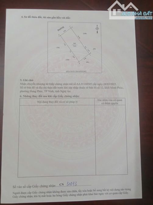 BÁN NHÀ 2 TẦNG – HƯNG PHÚC, NGÕ NGUYỄN QUỐC TRỊ, TRƯỜNG VINH 72,9m2 - 2