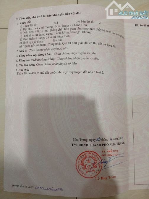 Bán lô đất 488m2 full thổ - Vĩnh Trung - Sát đường 23/10 - 3