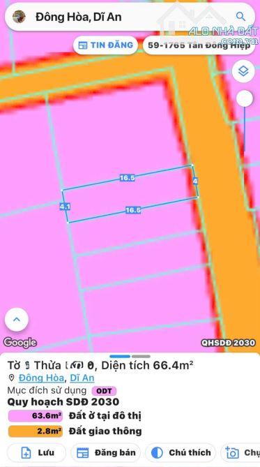 Bán đất 4x16.5m, mặt tiền Hà Huy Giáp p. Đông Hòa - 3