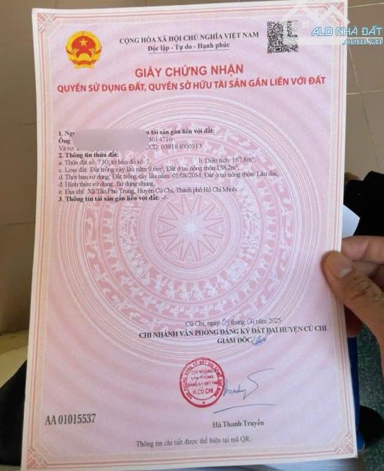 Chính chủ gửi bán nhanh lô đất 167m2,giá 1,1 Tỷ ngay Nguyễn Thị Lắng Tân Phú Trung Củ Chi - 4