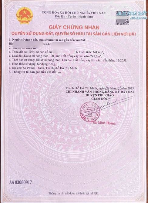 Cần tiền bán gấp 341m2 thổ cư, Ngang 10 mét, Gần Chợ, Gần Trường Học - 3
