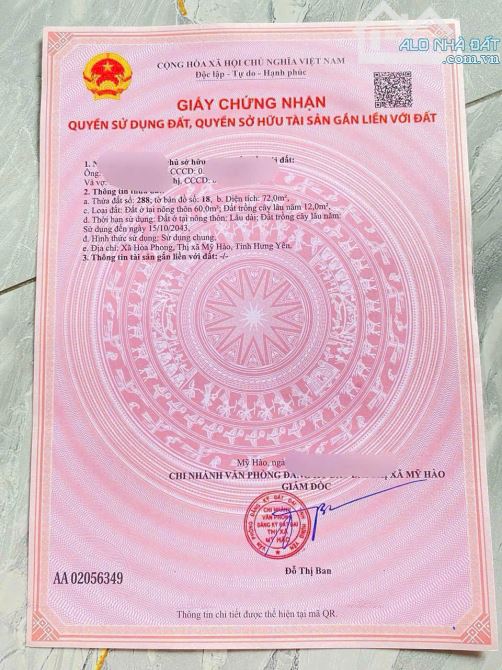 💥 Cần bán lô đất đẹp tại Hòa Phong – TX Mỹ Hào 📍 Vị trí trung tâm, dân cư đông đúc 🚗 Đư - 4