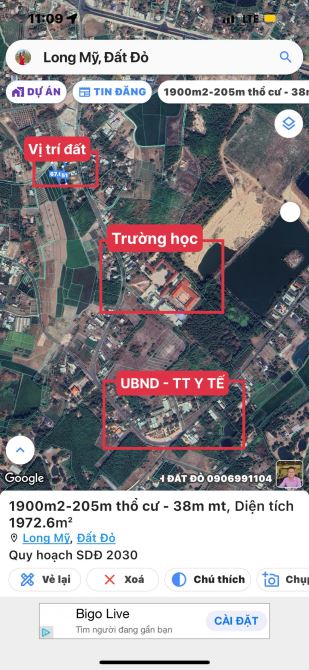 Bán lô đất gần 2000m2-205m thổ cư Xã Long Mỹ gần biển Phước Hải - Đất Đỏ- Bà rịa Vũng Tàu. - 8