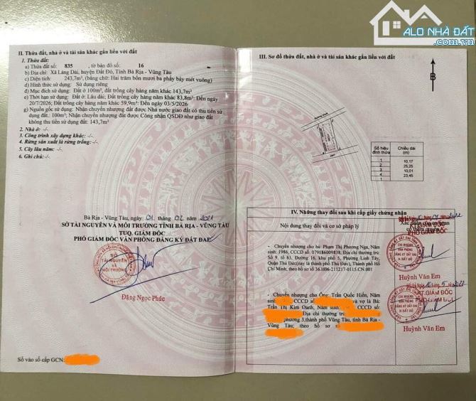 🏡 Bán Đất Láng Dài 243m², Thổ Cư 100m², Cách Chợ 3km - Đất Đỏ, BRVT 🌳