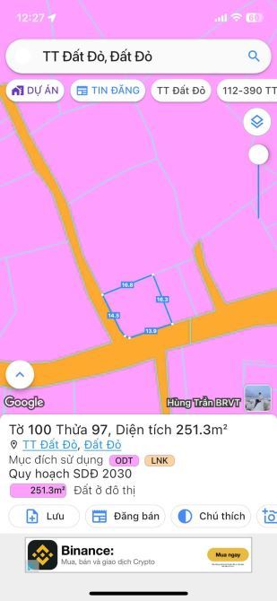 🏡 Bán Đất Lô Góc Mặt Tiền Nguyễn Hữu Huân, TT Đất Đỏ, 251m² - Giá 2,6 Tỷ - 2