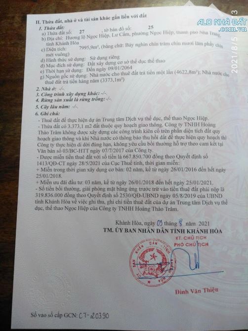 ‼️CHUYỂN NHƯỢNG DỰ ÁN THỂ THAO ĐANG KHAI THÁC TẠI NGỌC HIỆP - TÂY NHA TRANG❗️Giá 110 tỷ.