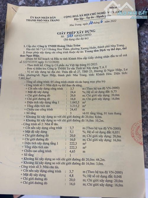 ‼️CHUYỂN NHƯỢNG DỰ ÁN THỂ THAO ĐANG KHAI THÁC TẠI NGỌC HIỆP - TÂY NHA TRANG❗️Giá 110 tỷ. - 10
