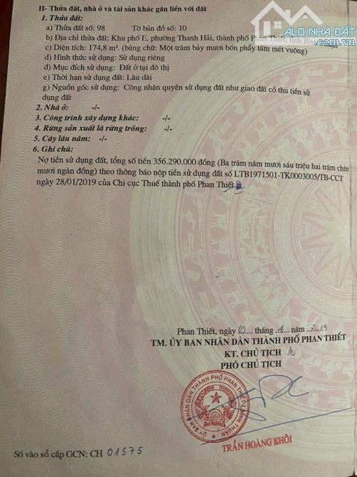 Bán gấp lô 174m2 thổ cư góc 2 mặt tiền nhựa hiền vương, gần biển chỉ 4ty6 - 1