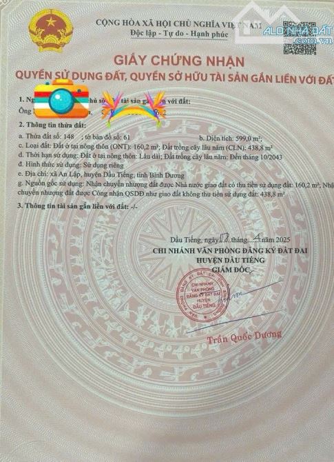 BÁN ĐẤT MT DT748, AN LẬP, DẦU TIẾNG, DT:10x60, TC160M2, SHR, GIÁ 2,850 TỶ - 5