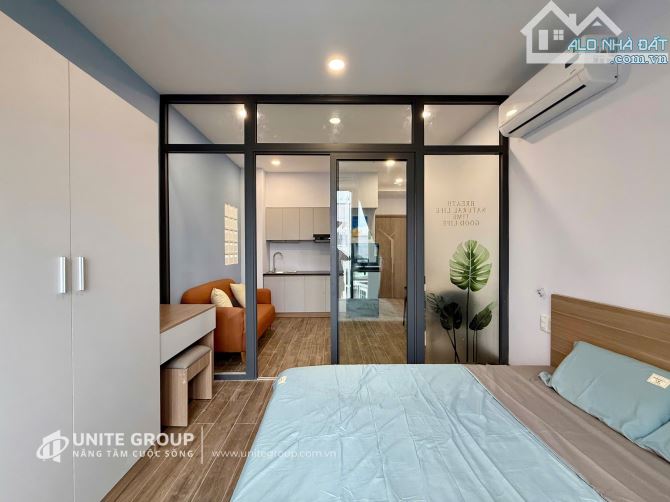 Căn hộ 1 phòng ngủ full nội thất có ban công ngay quận 7 - 8