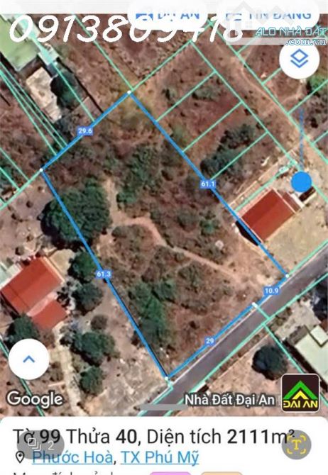 Cần bán hoặc cho thuê đất vườn P. Phước Hòa, TX Phú Mỹ, DT 2.111m2, giá đầu tư - 3