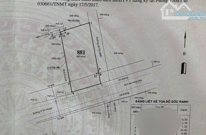 LÔ ĐẤT  MẶT TIỀN ĐƯỜNG  THẠNH XUÂN 52 Q 12, 800M2 CÓ 700M TC  CHỈ 28T