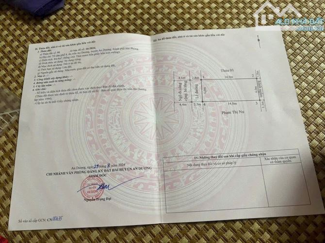 Bán đất tổ 8 thị trấn An Dương, Hải Phòng. 84m2- 2,5 tỷ