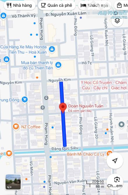 Bán đất đường Đoàn Nguyễn Tuấn - sát Phạm Hùng, Hòa Xuân - 117.5m2 Giá 4.2 tỉ tl