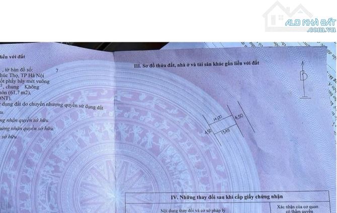 Bán 61m2 đất hiệp thuận ô tô đỗ trong đất