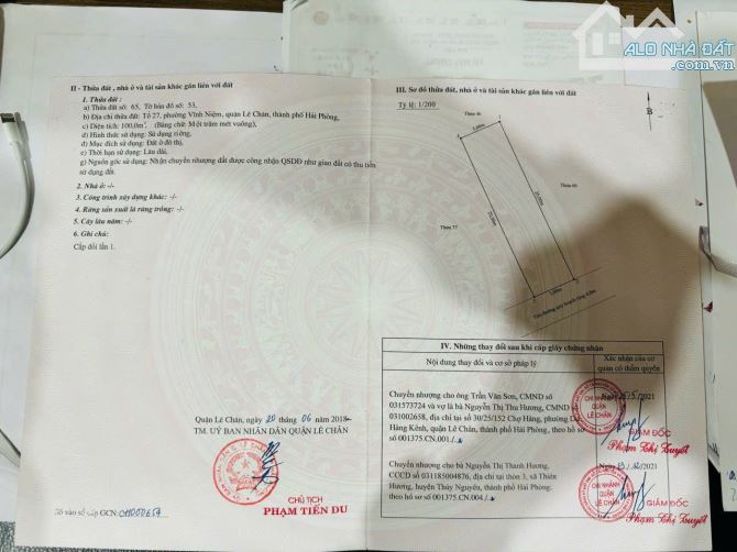 851. Hàng hiếm ...!!! Bán lô đất Khu 4 Vĩnh Niệm nhìn thẳng vào Vin - LÊ CHÂN -hp (Đối diệ