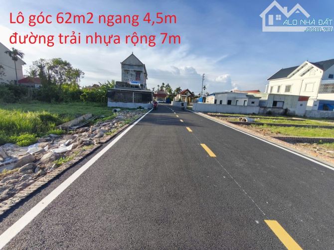 Lô góc 62m2 ngang 4,5m đường trải nhựa rộng 7m tại Trung Nghĩa,Đồ Sơn giá 1,x tỷ
