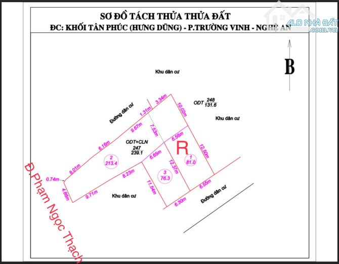 Đất ngõ đường Phạm Ngọc Thạch-P.Hưng Dũng giá rẻ hơn căn chung cư