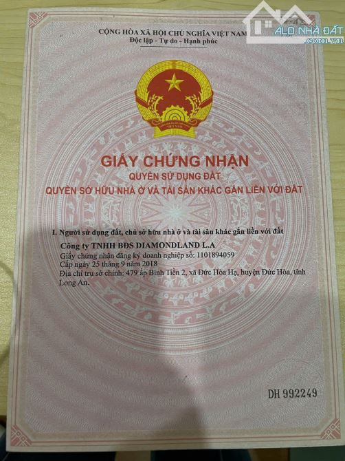 Bán Gấp 2 Lô Đất Ngay Dự Án THE DIAMOND CITY  Shr , Giá  1 Tỷ 638Triệu , DT 5X18 = 90m2