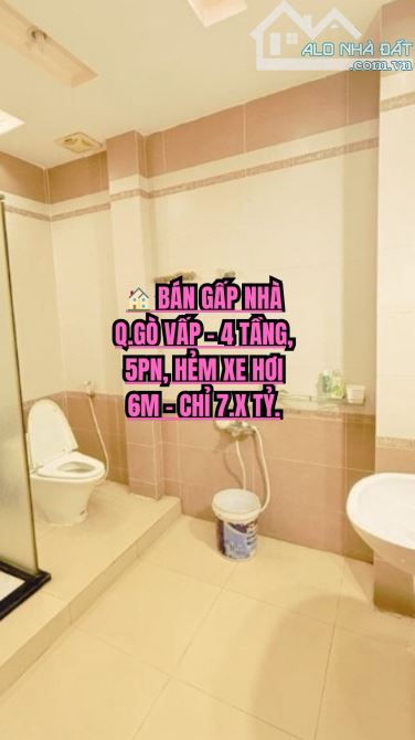 🏠 BÁN GẤP NHÀ Q.GÒ VẤP - 4 TẦNG, 5PN, HẺM XE HƠI 6M - CHỈ 7.X TỶ.