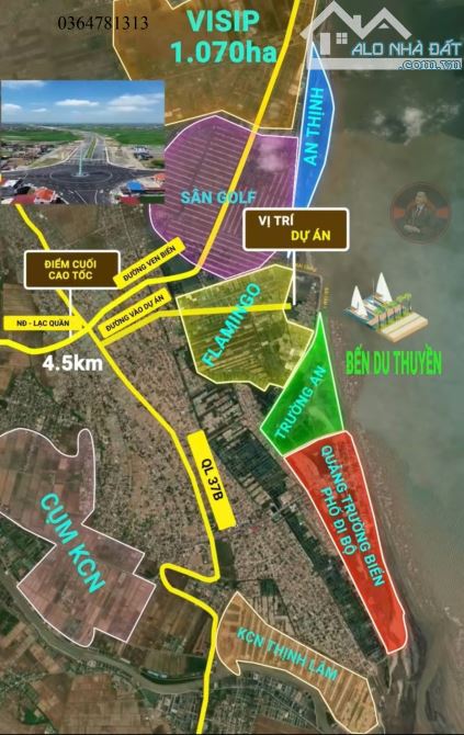Bán đất biển Quất Lâm Trục chính kinh doanh cực đẹp 365m2, MT18.3m đối diện bãi tắm 1