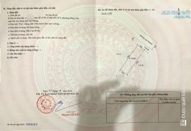 🌈Bán lô đất đẹp tdc Sở Tư Pháp, Đằng Hải, Hải An, Hải Phòng - Dtmb: 95, ngang 5m, đường r