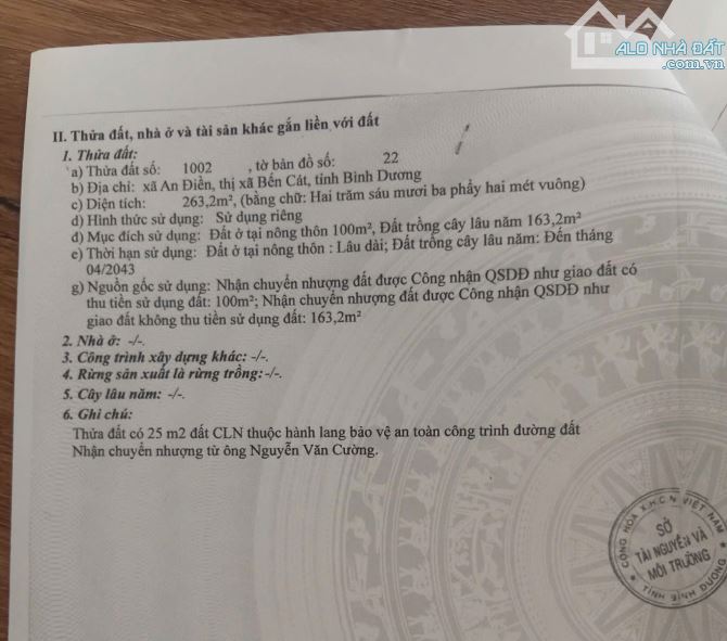 Bán đất đường gà nướng Thuỳ Dương An Điền Bến Cát tặng nhà cấp 5 đang cho thuê - 1