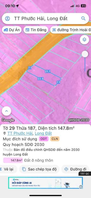 BÁN ĐẤT ĐẸP – NGANG 7M – PHƯỚC HẢI, TP.HCM – CÁCH BIỂN CHỈ 3.5KM CHỈ 1,3 TỶ CÓ TL - 1