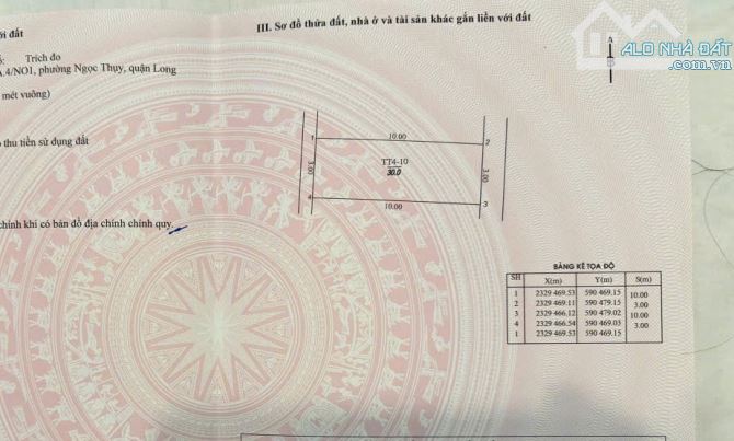 BÁN ĐẤT TÁI ĐỊNH CƯ NGỌC THỤY 35M PHÂN LÔ, Ô TÔ TRÁNH NHỈNH 10 TỶ - 1