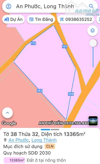 Bán đất QL51, An Phước, Long Thành: 13.365m2, giá 23,5 tỷ. - 2